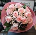 Long Stem Pink Rose Bouquet - Joshua's Greenery-Barrie Florist