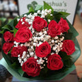 Long Stem Red Roses with Baby Breathe - Joshua's Greenery-Barrie Florist