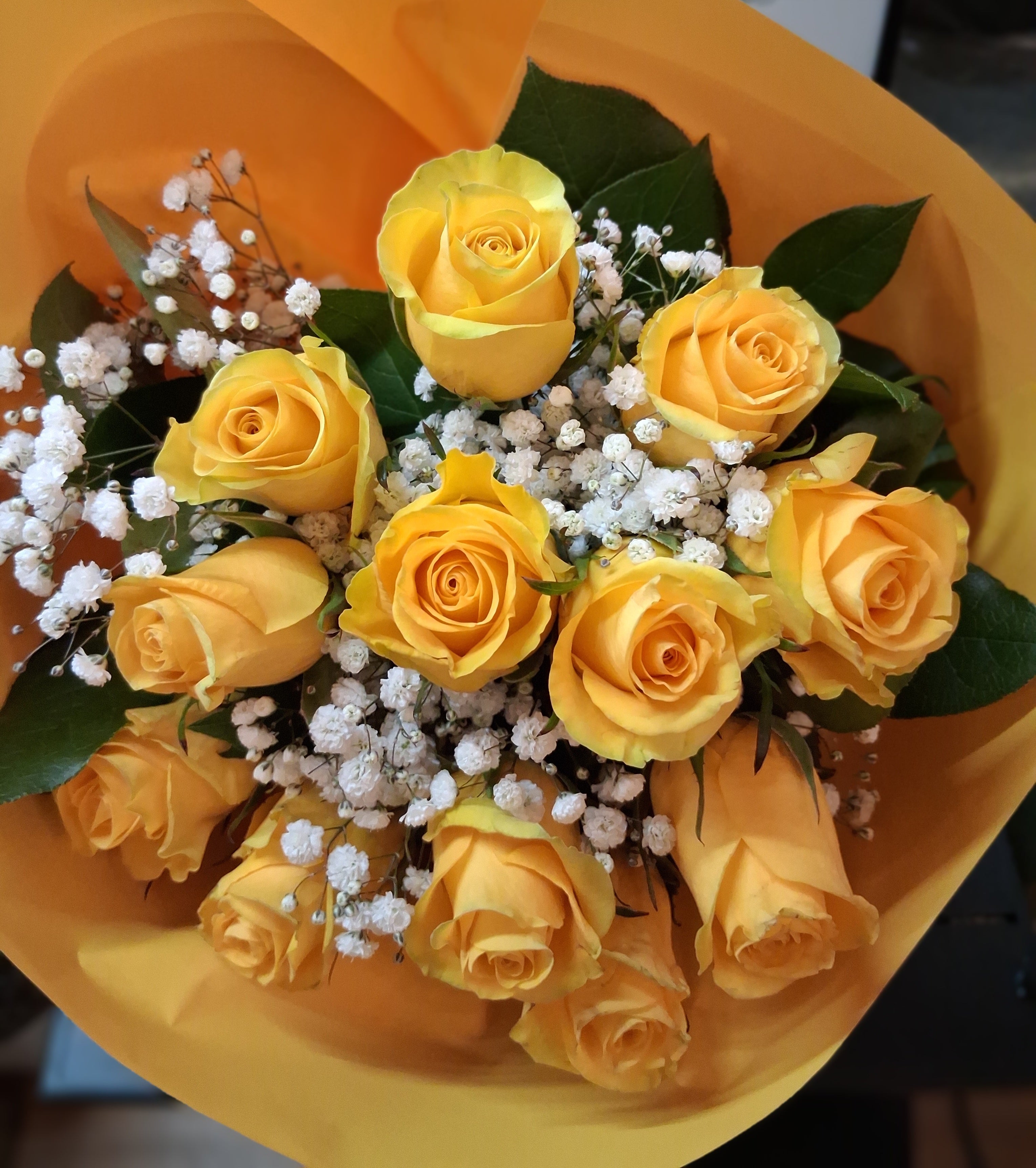 Long Stem Yellow Rose Bouquet - Joshua's Greenery-Barrie Florist