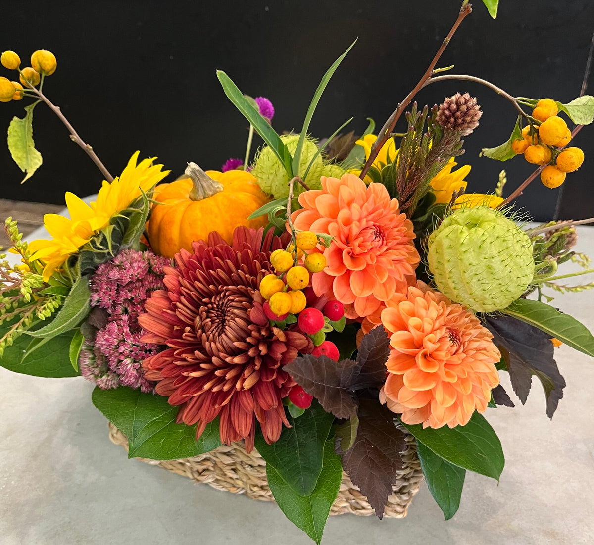 Autumn Harmony Basket Arrangement