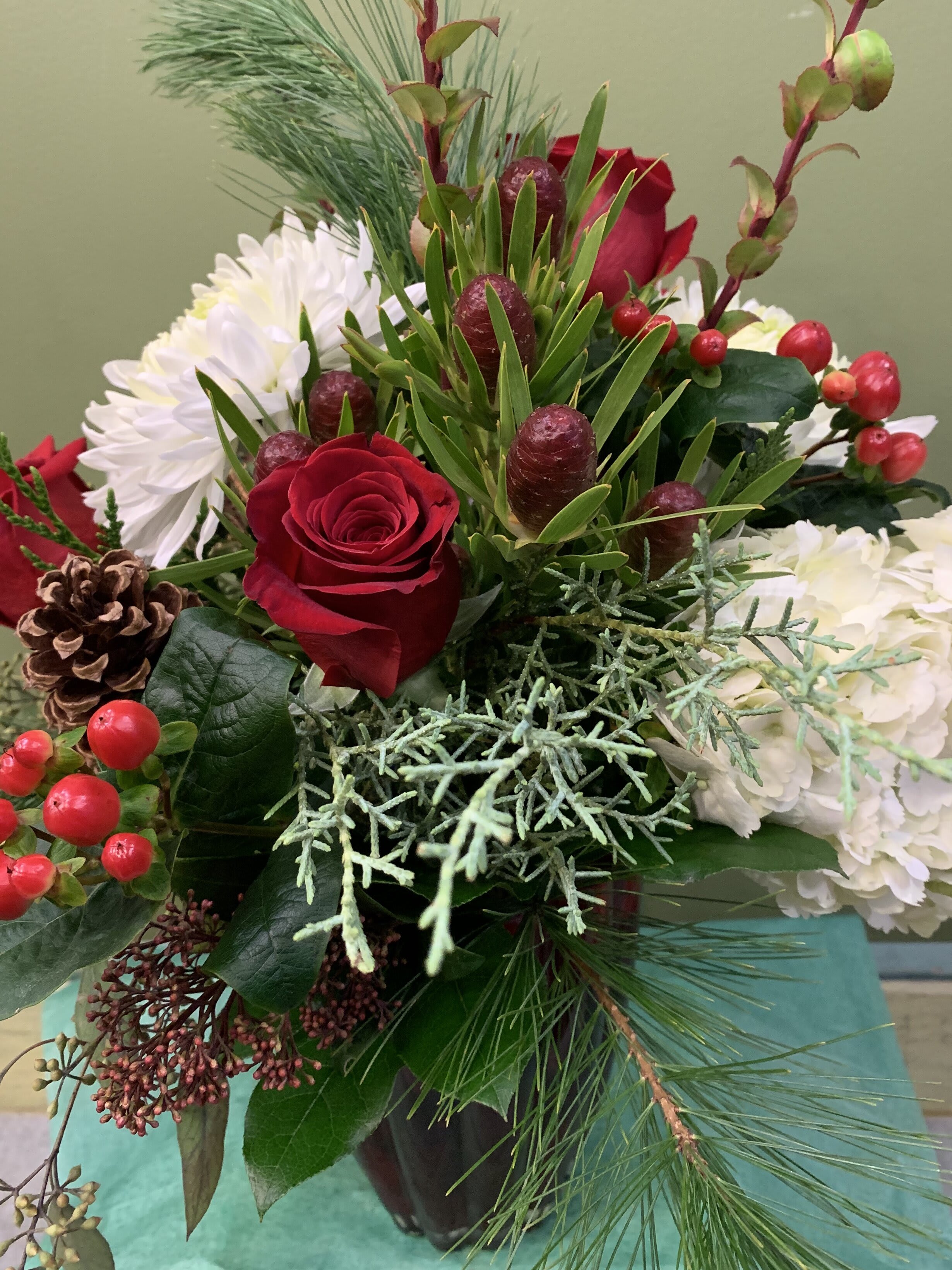Joyous Winter Arrangement - Joshua's Greenery-Barrie Florist