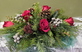 Holiday Centrepiece with Red Roses - Joshua's Greenery-Barrie Florist