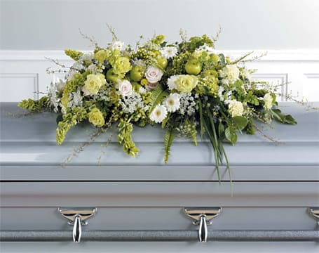 Green Casket Spray with Apple Acdents - Joshua's Greenery-Barrie Florist