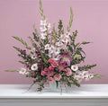 Pink and white flower arrangement in a white vase from Joshua's Greenery Barrie Florist