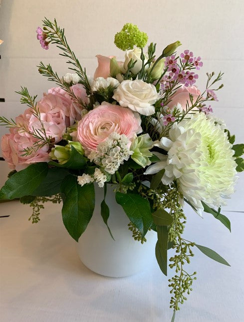 Pink and White Vase Arrangement