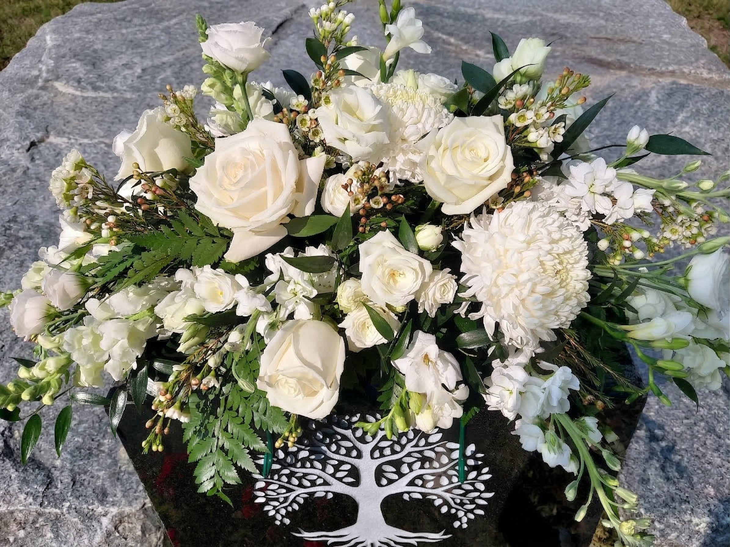 Grave stone topper arrangemenet